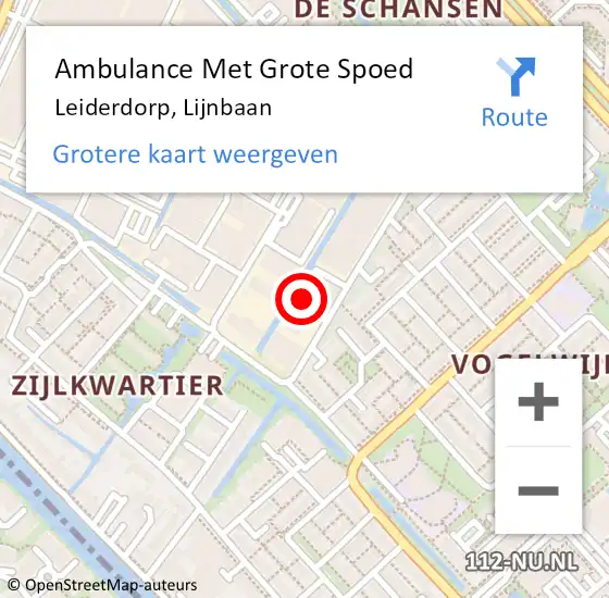 Locatie op kaart van de 112 melding: Ambulance Met Grote Spoed Naar Leiderdorp, Lijnbaan op 30 december 2023 13:13