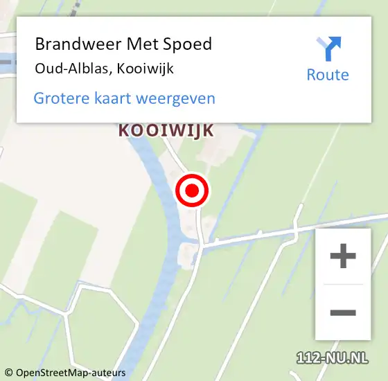 Locatie op kaart van de 112 melding: Brandweer Met Spoed Naar Oud-Alblas, Kooiwijk op 30 december 2023 15:42