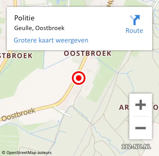 Locatie op kaart van de 112 melding: Politie Geulle, Oostbroek op 30 december 2023 15:57