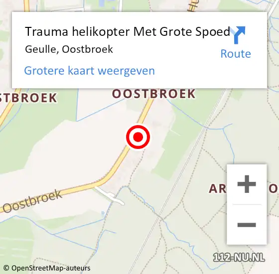 Locatie op kaart van de 112 melding: Trauma helikopter Met Grote Spoed Naar Geulle, Oostbroek op 30 december 2023 16:00