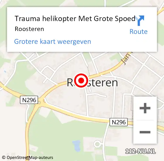 Locatie op kaart van de 112 melding: Trauma helikopter Met Grote Spoed Naar Roosteren op 30 december 2023 16:58