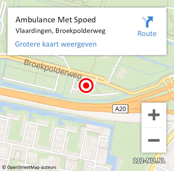 Locatie op kaart van de 112 melding: Ambulance Met Spoed Naar Vlaardingen, Broekpolderweg op 30 december 2023 17:41