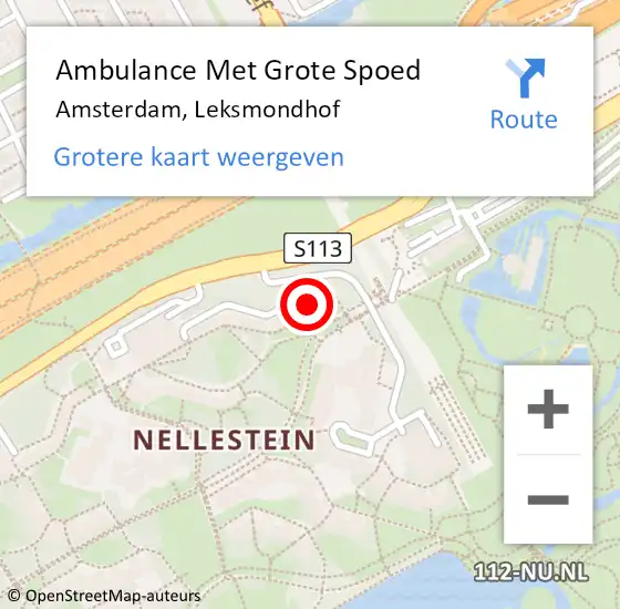 Locatie op kaart van de 112 melding: Ambulance Met Grote Spoed Naar Amsterdam, Leksmondhof op 30 december 2023 18:57
