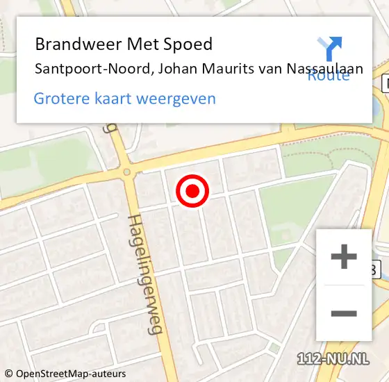 Locatie op kaart van de 112 melding: Brandweer Met Spoed Naar Santpoort-Noord, Johan Maurits van Nassaulaan op 30 december 2023 19:55