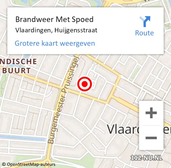 Locatie op kaart van de 112 melding: Brandweer Met Spoed Naar Vlaardingen, Huijgensstraat op 30 december 2023 20:59