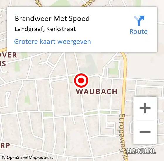 Locatie op kaart van de 112 melding: Brandweer Met Spoed Naar Landgraaf, Kerkstraat op 30 december 2023 21:08