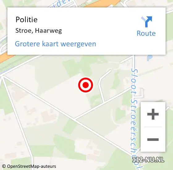 Locatie op kaart van de 112 melding: Politie Stroe, Haarweg op 30 december 2023 21:54