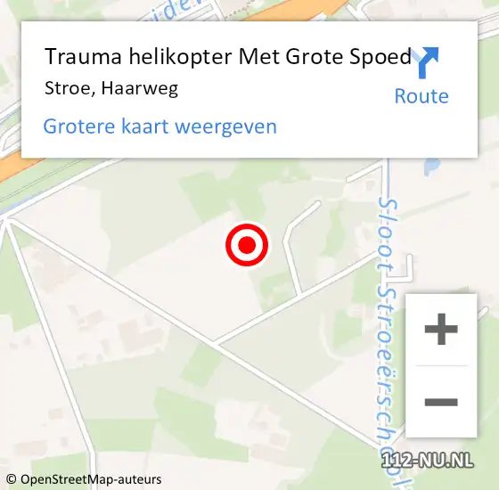 Locatie op kaart van de 112 melding: Trauma helikopter Met Grote Spoed Naar Stroe, Haarweg op 30 december 2023 21:55
