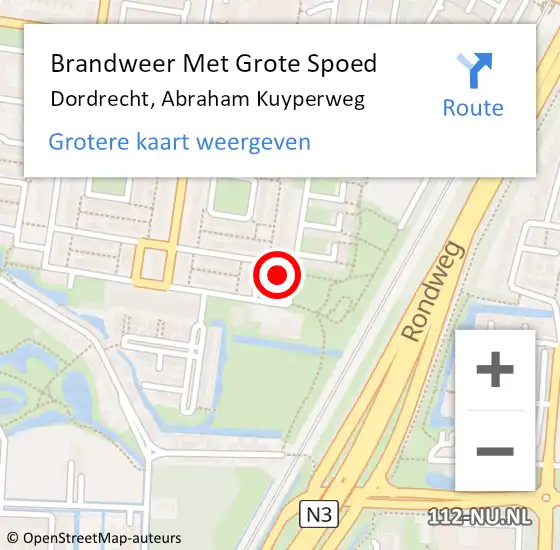 Locatie op kaart van de 112 melding: Brandweer Met Grote Spoed Naar Dordrecht, Abraham Kuyperweg op 30 december 2023 23:59