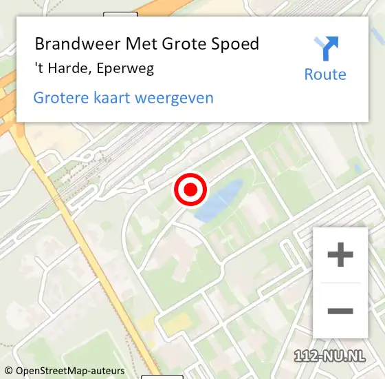 Locatie op kaart van de 112 melding: Brandweer Met Grote Spoed Naar 't Harde, Eperweg op 31 december 2023 00:16