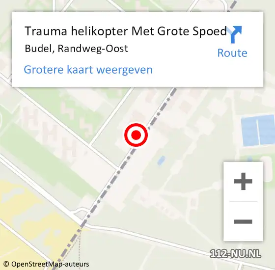 Locatie op kaart van de 112 melding: Trauma helikopter Met Grote Spoed Naar Budel, Randweg-Oost op 31 december 2023 00:21