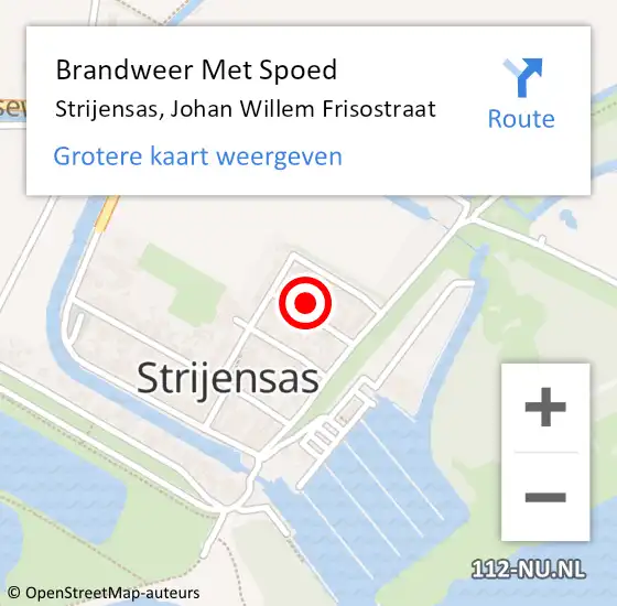 Locatie op kaart van de 112 melding: Brandweer Met Spoed Naar Strijensas, Johan Willem Frisostraat op 31 december 2023 01:26