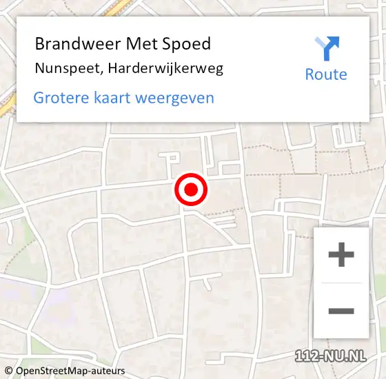 Locatie op kaart van de 112 melding: Brandweer Met Spoed Naar Nunspeet, Harderwijkerweg op 31 december 2023 03:08