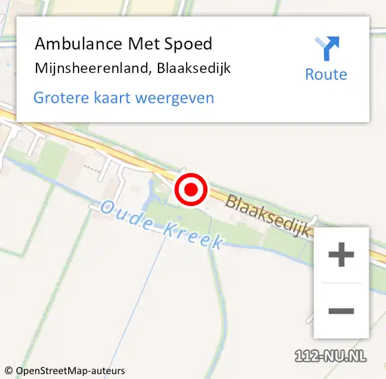 Locatie op kaart van de 112 melding: Ambulance Met Spoed Naar Mijnsheerenland, Blaaksedijk op 31 december 2023 05:30