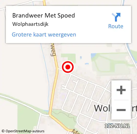 Locatie op kaart van de 112 melding: Brandweer Met Spoed Naar Wolphaartsdijk op 31 december 2023 08:08
