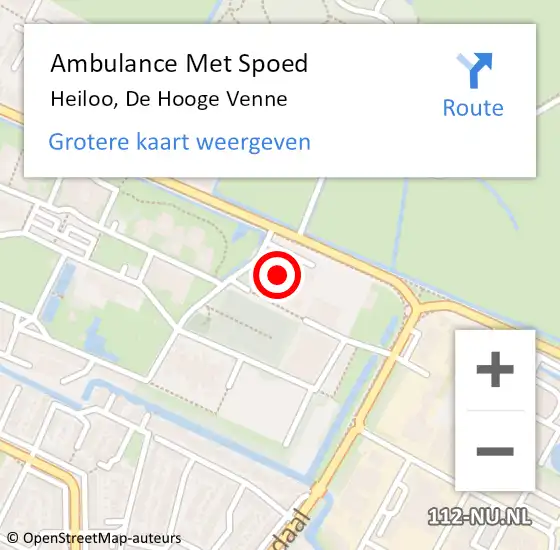 Locatie op kaart van de 112 melding: Ambulance Met Spoed Naar Heiloo, De Hooge Venne op 31 december 2023 09:24