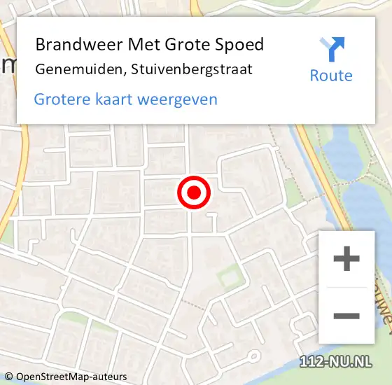 Locatie op kaart van de 112 melding: Brandweer Met Grote Spoed Naar Genemuiden, Stuivenbergstraat op 31 december 2023 09:26