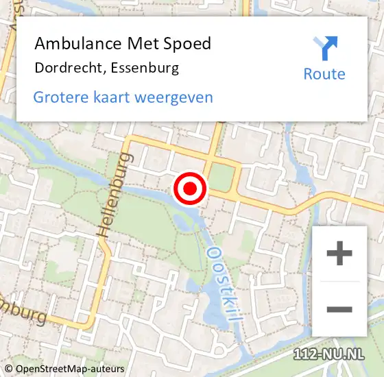 Locatie op kaart van de 112 melding: Ambulance Met Spoed Naar Dordrecht, Essenburg op 31 december 2023 10:15