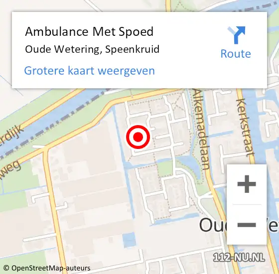 Locatie op kaart van de 112 melding: Ambulance Met Spoed Naar Oude Wetering, Speenkruid op 31 december 2023 12:00