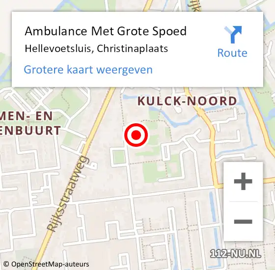 Locatie op kaart van de 112 melding: Ambulance Met Grote Spoed Naar Hellevoetsluis, Christinaplaats op 31 december 2023 12:12