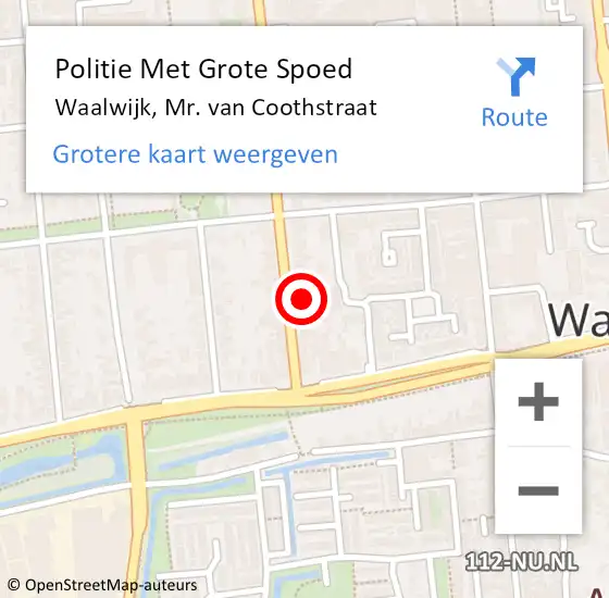 Locatie op kaart van de 112 melding: Politie Met Grote Spoed Naar Waalwijk, Mr. van Coothstraat op 31 december 2023 12:25