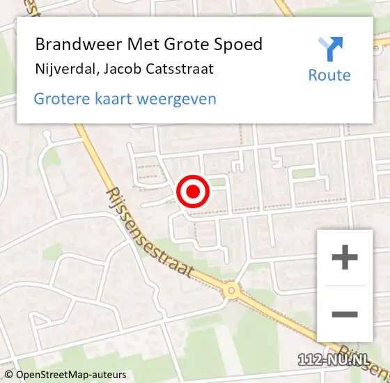 Locatie op kaart van de 112 melding: Brandweer Met Grote Spoed Naar Nijverdal, Jacob Catsstraat op 31 december 2023 13:27