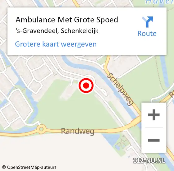 Locatie op kaart van de 112 melding: Ambulance Met Grote Spoed Naar 's-Gravendeel, Schenkeldijk op 31 december 2023 15:35