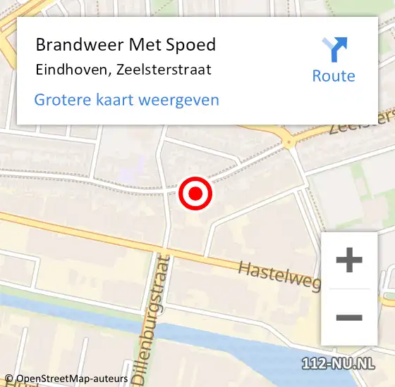 Locatie op kaart van de 112 melding: Brandweer Met Spoed Naar Eindhoven, Zeelsterstraat op 31 december 2023 15:49