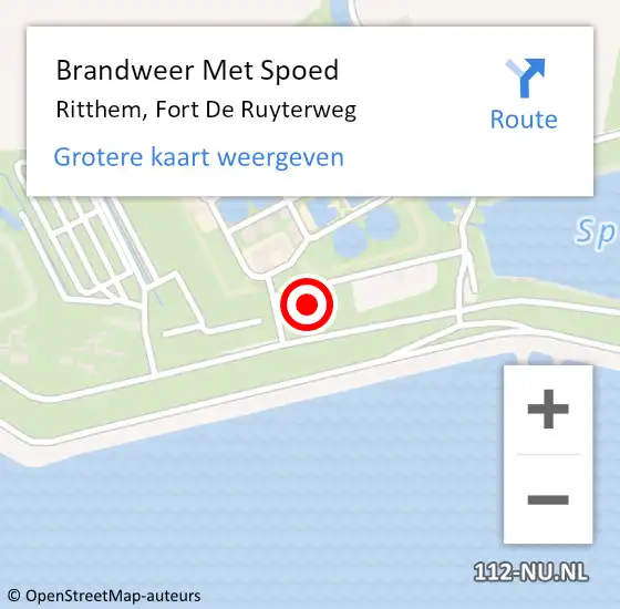 Locatie op kaart van de 112 melding: Brandweer Met Spoed Naar Ritthem, Fort De Ruyterweg op 31 december 2023 16:24