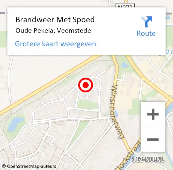 Locatie op kaart van de 112 melding: Brandweer Met Spoed Naar Oude Pekela, Veemstede op 31 december 2023 16:40
