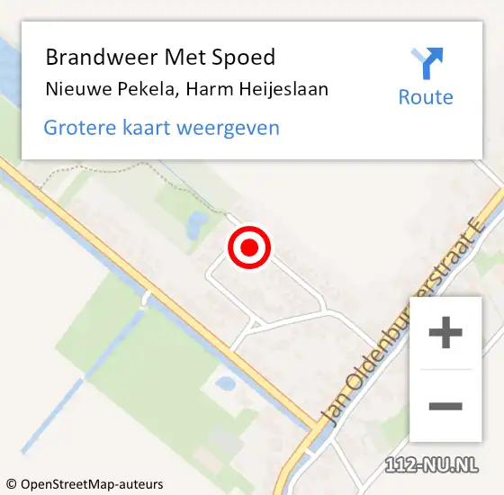 Locatie op kaart van de 112 melding: Brandweer Met Spoed Naar Nieuwe Pekela, Harm Heijeslaan op 31 december 2023 16:52