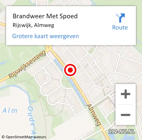 Locatie op kaart van de 112 melding: Brandweer Met Spoed Naar Rijswijk, Almweg op 31 december 2023 17:14