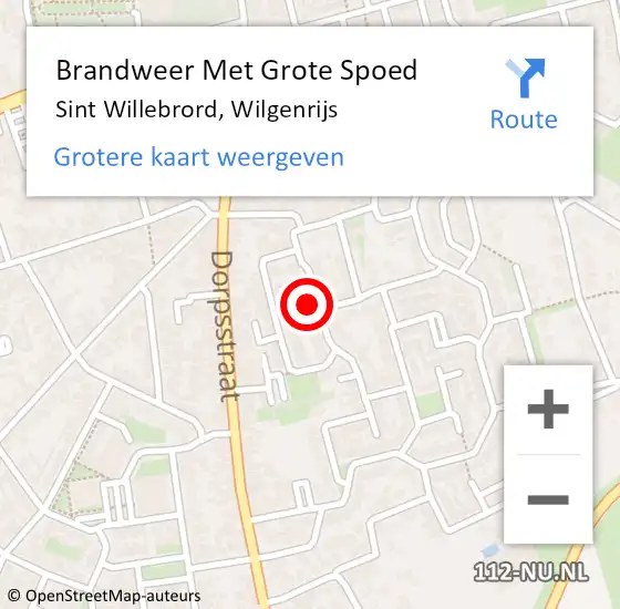Locatie op kaart van de 112 melding: Brandweer Met Grote Spoed Naar Sint Willebrord, Wilgenrijs op 31 december 2023 17:24