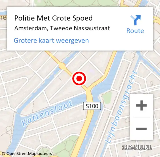 Locatie op kaart van de 112 melding: Politie Met Grote Spoed Naar Amsterdam, Tweede Nassaustraat op 31 december 2023 18:44