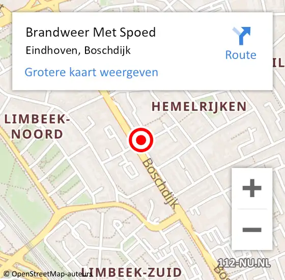 Locatie op kaart van de 112 melding: Brandweer Met Spoed Naar Eindhoven, Boschdijk op 31 december 2023 18:51