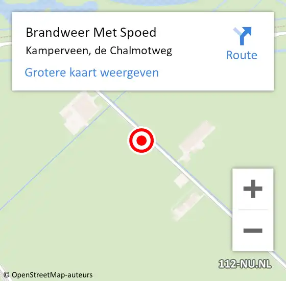 Locatie op kaart van de 112 melding: Brandweer Met Spoed Naar Kamperveen, de Chalmotweg op 31 december 2023 19:30