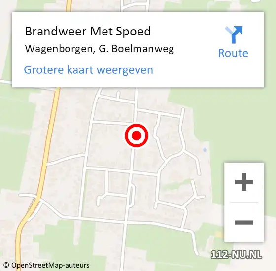 Locatie op kaart van de 112 melding: Brandweer Met Spoed Naar Wagenborgen, G. Boelmanweg op 31 december 2023 19:51
