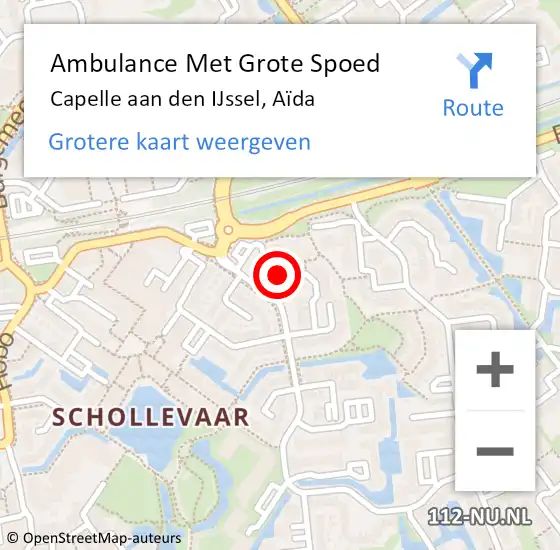 Locatie op kaart van de 112 melding: Ambulance Met Grote Spoed Naar Capelle aan den IJssel, Aïda op 31 december 2023 20:03