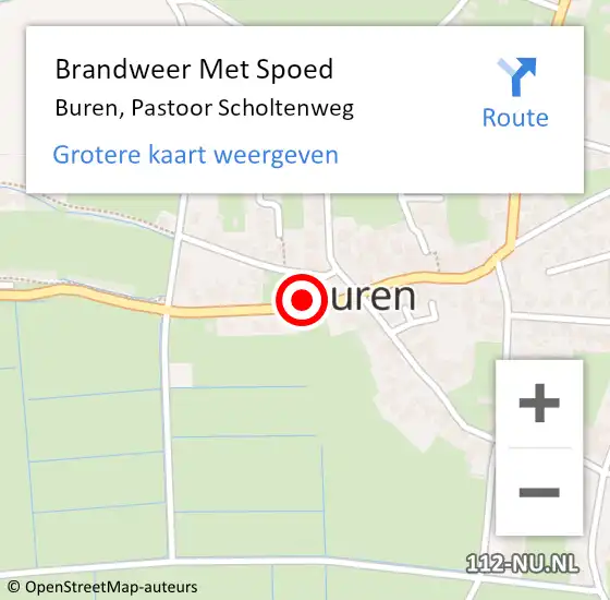 Locatie op kaart van de 112 melding: Brandweer Met Spoed Naar Buren, Pastoor Scholtenweg op 31 december 2023 20:47