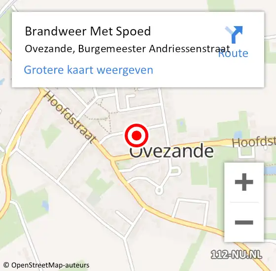 Locatie op kaart van de 112 melding: Brandweer Met Spoed Naar Ovezande, Burgemeester Andriessenstraat op 31 december 2023 21:19