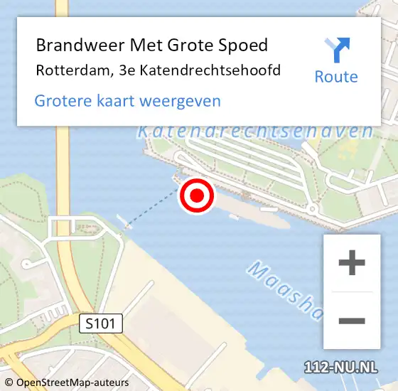 Locatie op kaart van de 112 melding: Brandweer Met Grote Spoed Naar Rotterdam, 3e Katendrechtsehoofd op 31 december 2023 21:20