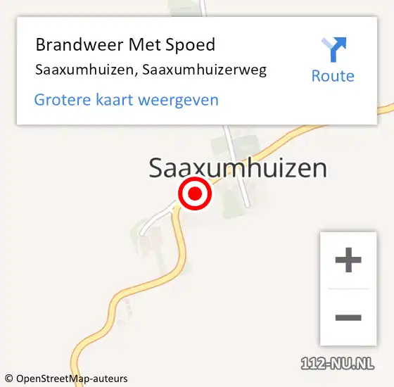 Locatie op kaart van de 112 melding: Brandweer Met Spoed Naar Saaxumhuizen, Saaxumhuizerweg op 31 december 2023 21:28