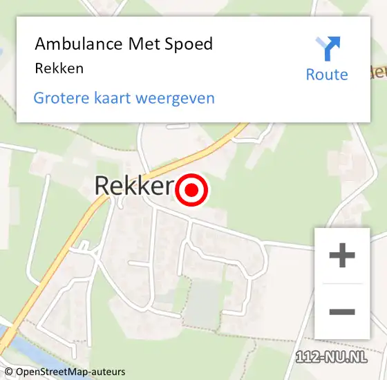 Locatie op kaart van de 112 melding: Ambulance Met Spoed Naar Rekken op 31 december 2023 21:55