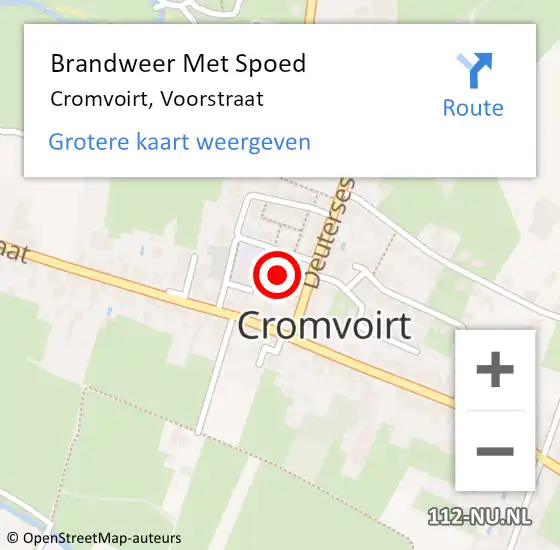 Locatie op kaart van de 112 melding: Brandweer Met Spoed Naar Cromvoirt, Voorstraat op 31 december 2023 21:58