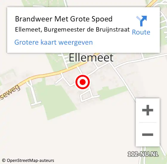Locatie op kaart van de 112 melding: Brandweer Met Grote Spoed Naar Ellemeet, Burgemeester de Bruijnstraat op 31 december 2023 22:15