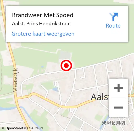 Locatie op kaart van de 112 melding: Brandweer Met Spoed Naar Aalst, Prins Hendrikstraat op 31 december 2023 22:24