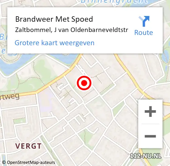 Locatie op kaart van de 112 melding: Brandweer Met Spoed Naar Zaltbommel, J van Oldenbarneveldtstr op 31 december 2023 22:27