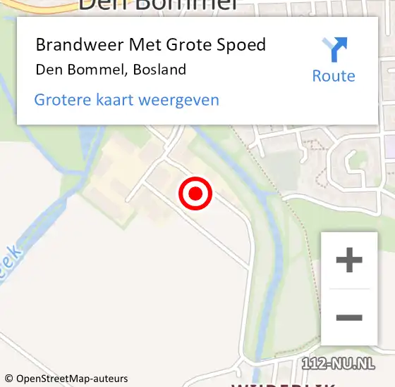 Locatie op kaart van de 112 melding: Brandweer Met Grote Spoed Naar Den Bommel, Bosland op 31 december 2023 22:31
