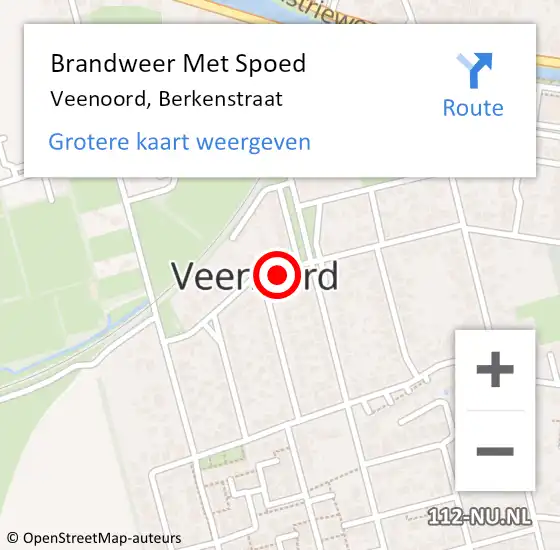 Locatie op kaart van de 112 melding: Brandweer Met Spoed Naar Veenoord, Berkenstraat op 31 december 2023 22:34
