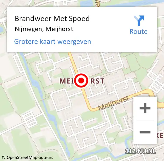 Locatie op kaart van de 112 melding: Brandweer Met Spoed Naar Nijmegen, Meijhorst op 31 december 2023 23:00